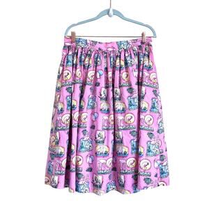 Hell Bunny Vixen Flamingos Sunset Womens Skirt Size XL Pink Retro Coquette Girly